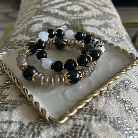 Handcrafted Beaded Stretch Bracelet (2pc) Set - Picture 2 of 3